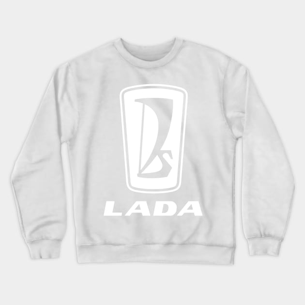 Lada logo 1975s (white) Crewneck Sweatshirt by GetThatCar